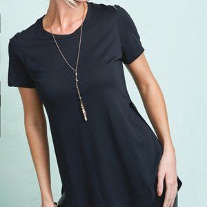 Hyped Unicorn Split Side Dip Hem Tee (Black)